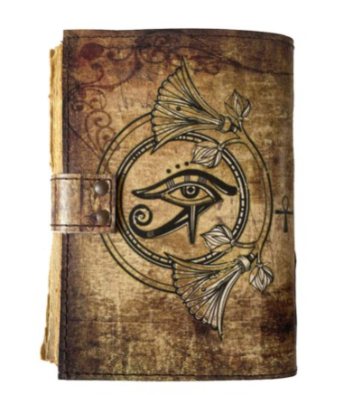 Handmade Eye of Ra Printed Leather Journal Softcover Notebook Book of Shadows Vintage Deckle Edge Unlined Cotton Paper Sketchbook Organizer Diary for Men and Women