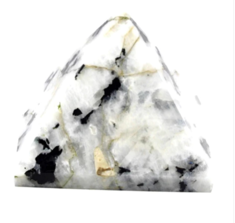 Natural Rainbow Moonstone Pyramid Healing Stone Meditation Crystals Pyramid