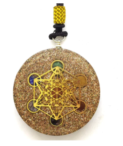 Handmade Seven Chakra Round Orgone Pendant Jewelry