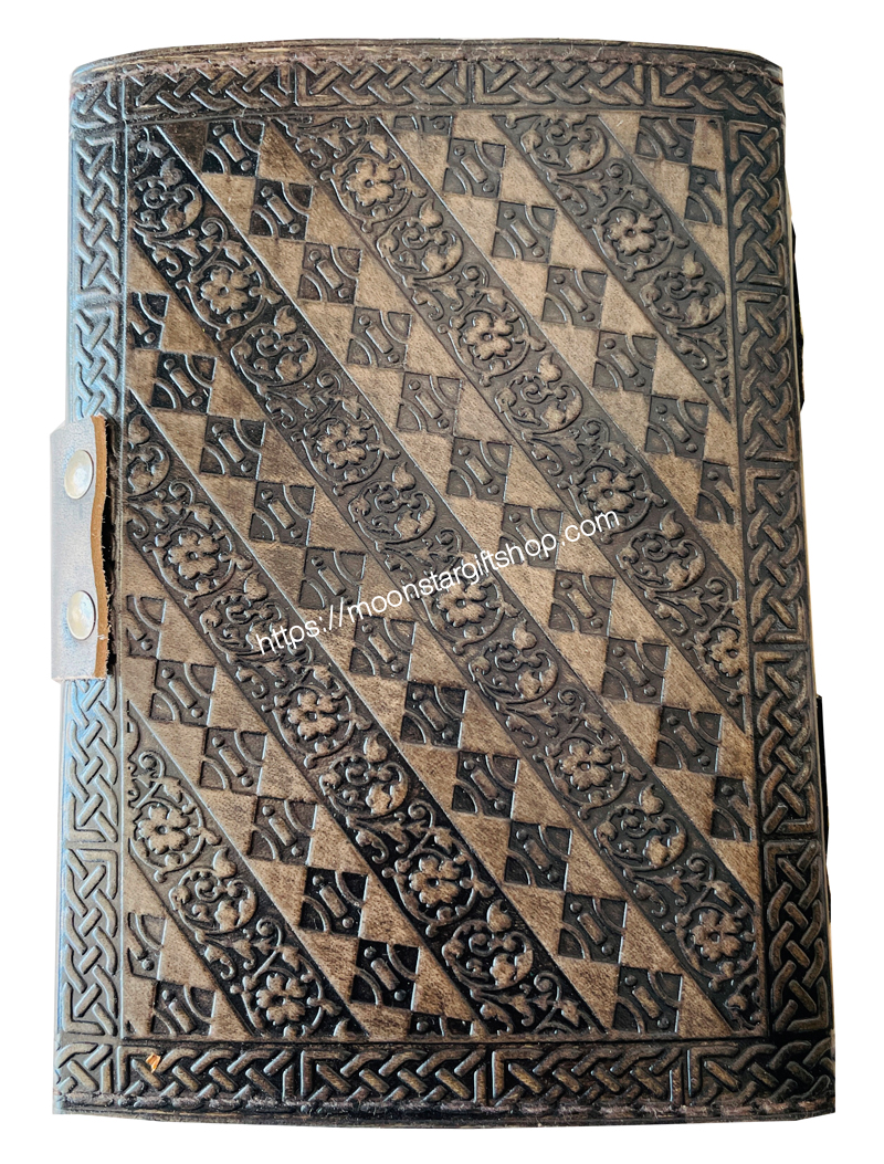 Leather Journal Traveler Diary Custom Sketchbook Celtic Magical Wolf Face Notebook Journal Gift Vintage Handmade Large Embossed