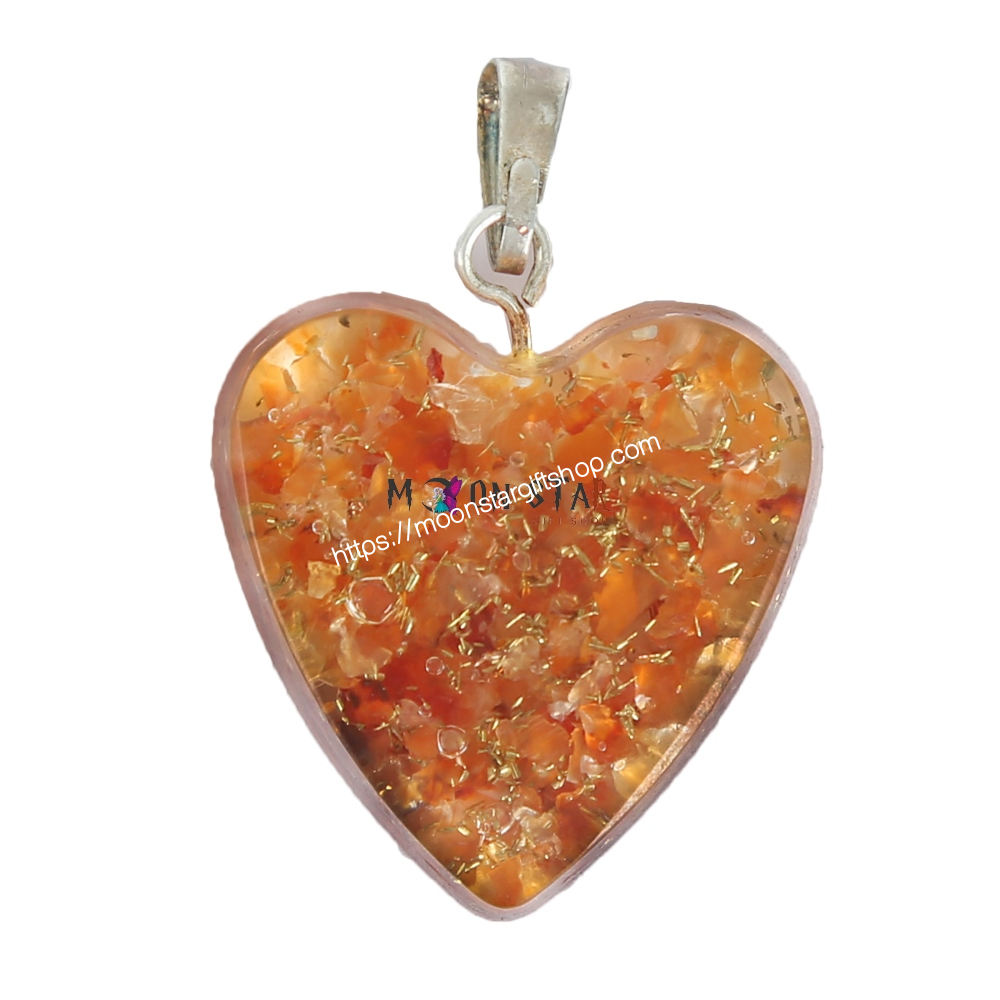 Golden Color Heart Crystal Stone Pendant & Earrings