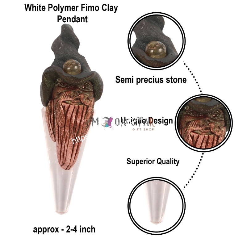 Brown Polymer Fimo Clay Pendant