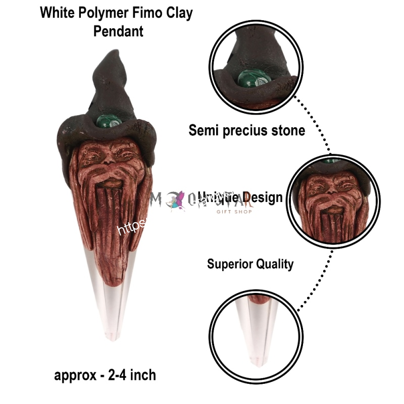 Brown Polymer Fimo Clay Pendant