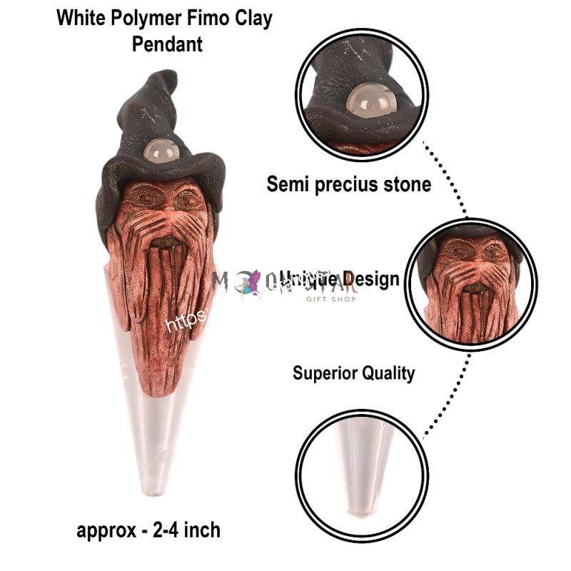Brown Polymer Fimo Clay Pendant