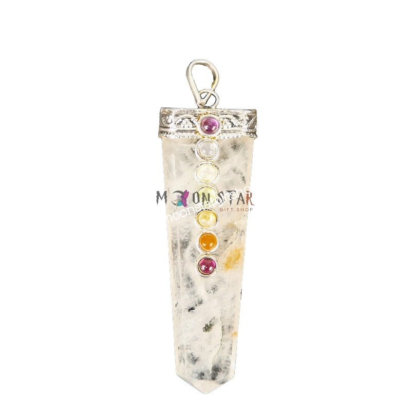 7 Chakra Rainbow Moonstone pencil Pendant