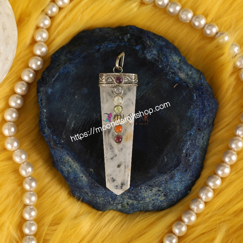 7 Chakra Rainbow Moonstone pencil Pendant