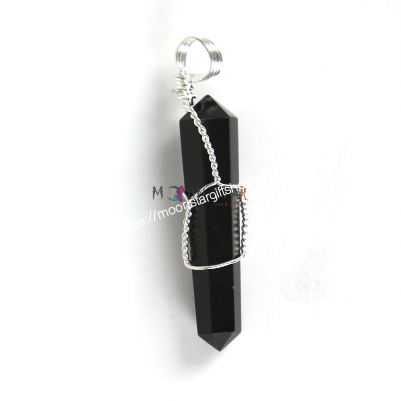 Natural Hexagonal Crystal Black color Pendant Gifts for Women, Power Energy Reiki Spiritual Hippie Witch Jewelry Birthday Gifts