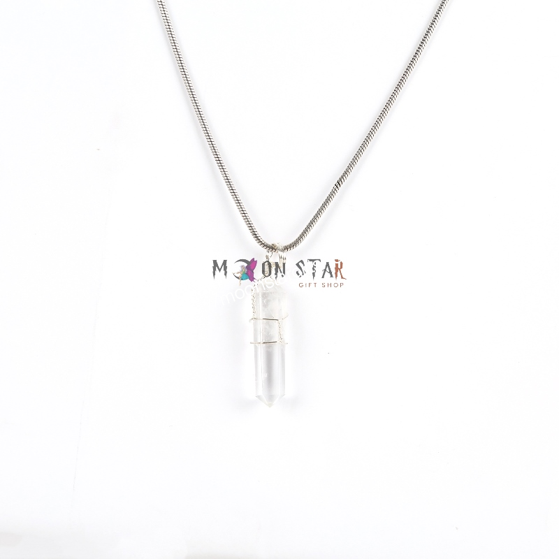 Natural Hexagonal Crystal White color Pendant Gifts for Women, Power Energy Reiki Spiritual Hippie Witch Jewelry Birthday Gifts