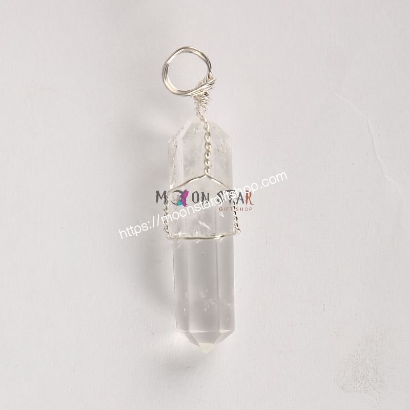 Natural Hexagonal Crystal White color Pendant Gifts for Women, Power Energy Reiki Spiritual Hippie Witch Jewelry Birthday Gifts