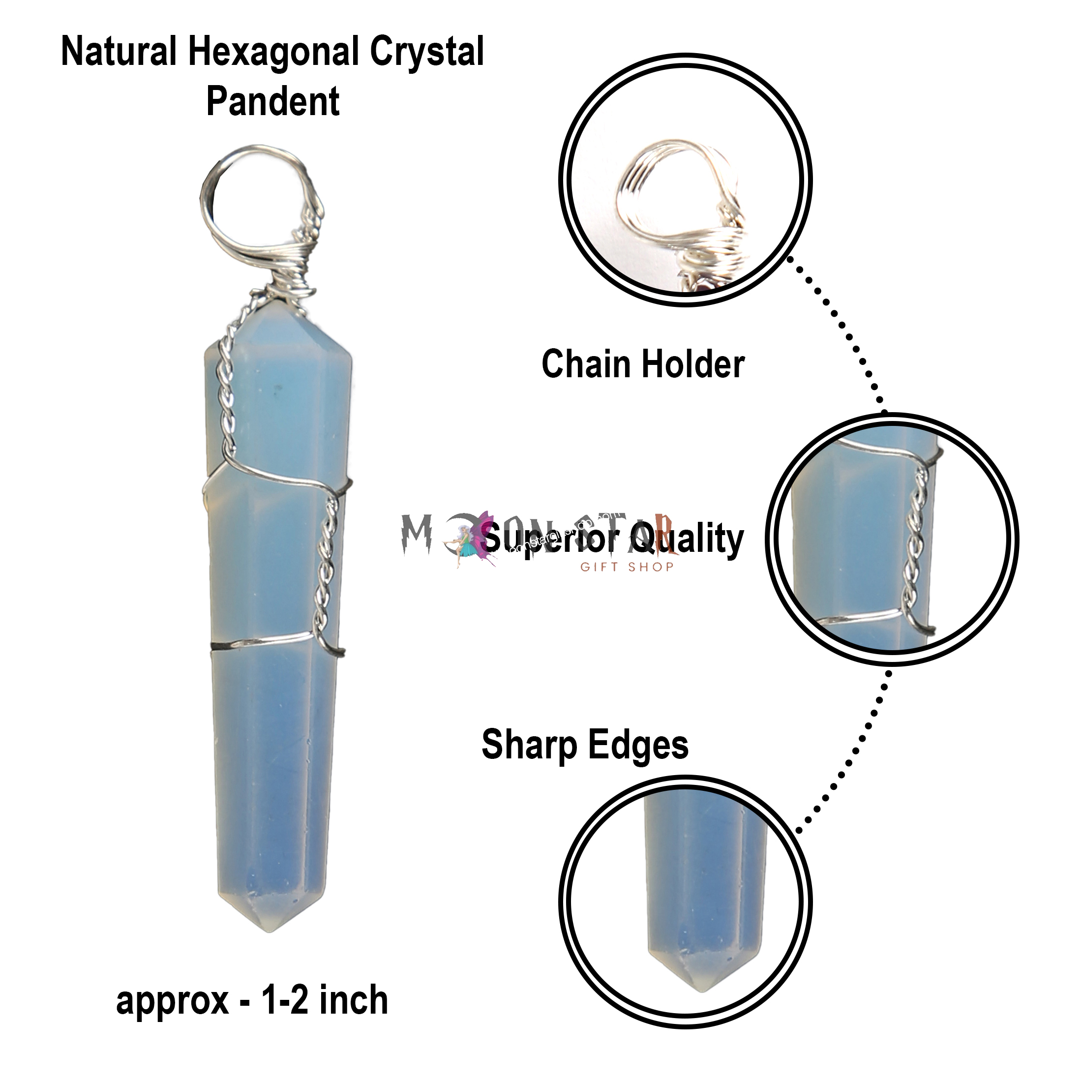 Sky Blue Color Crystal Necklace Gifts for Women, Power Energy Reiki Spiritual Hippie Witch Jewelry Birthday Gifts