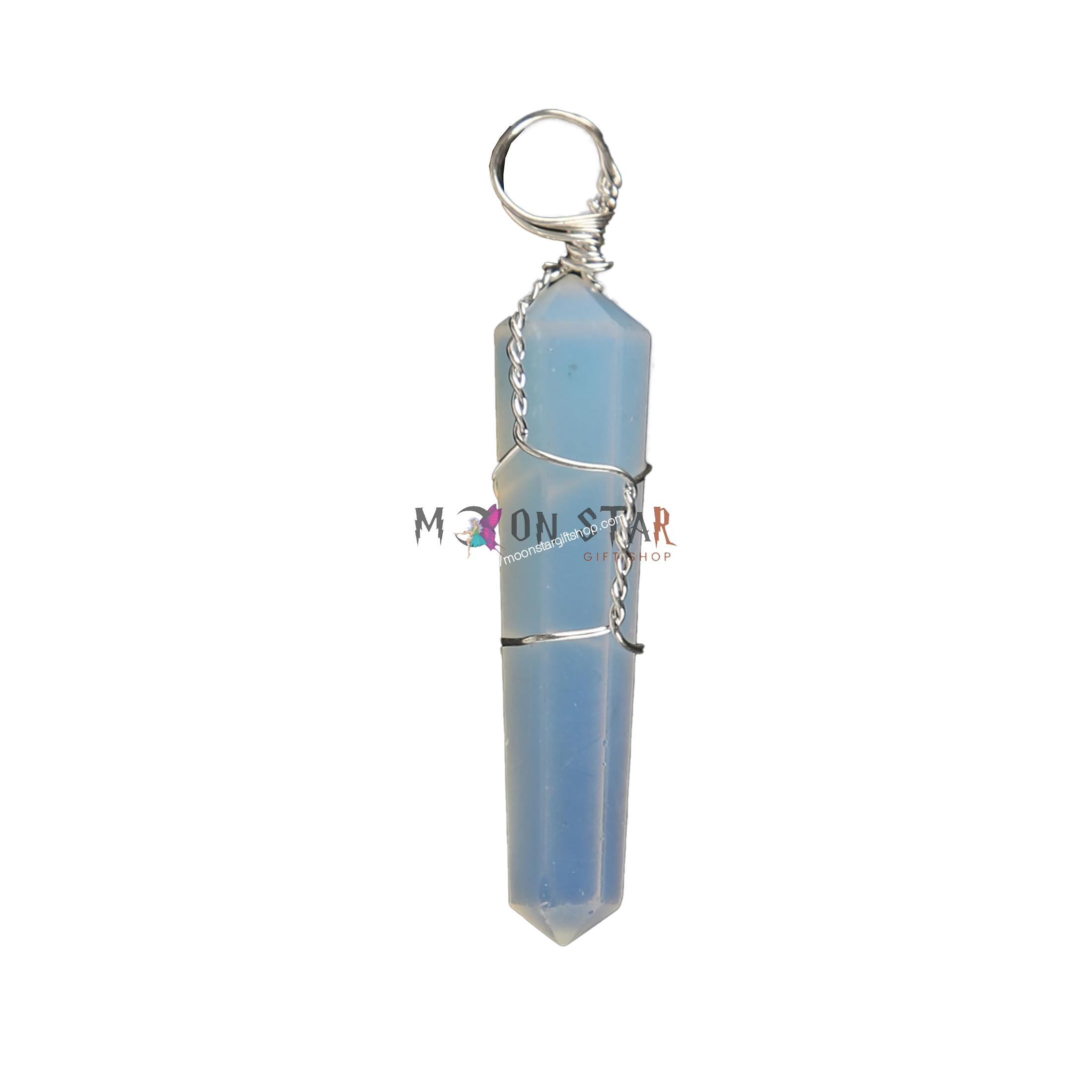 Sky Blue Color Crystal Necklace Gifts for Women, Power Energy Reiki Spiritual Hippie Witch Jewelry Birthday Gifts