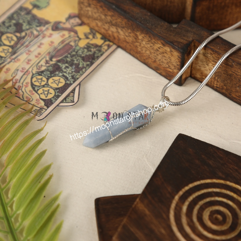Gray Color Hexagonal Crystal Stone stone Pendant