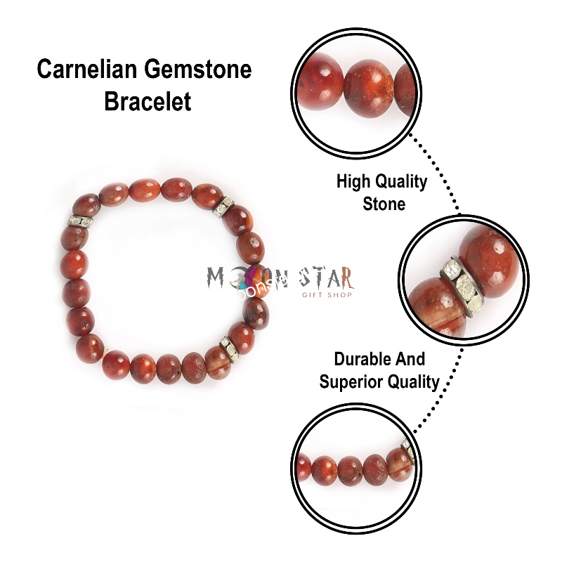 Carnelian Gem stone Healing Crystal Bracelet