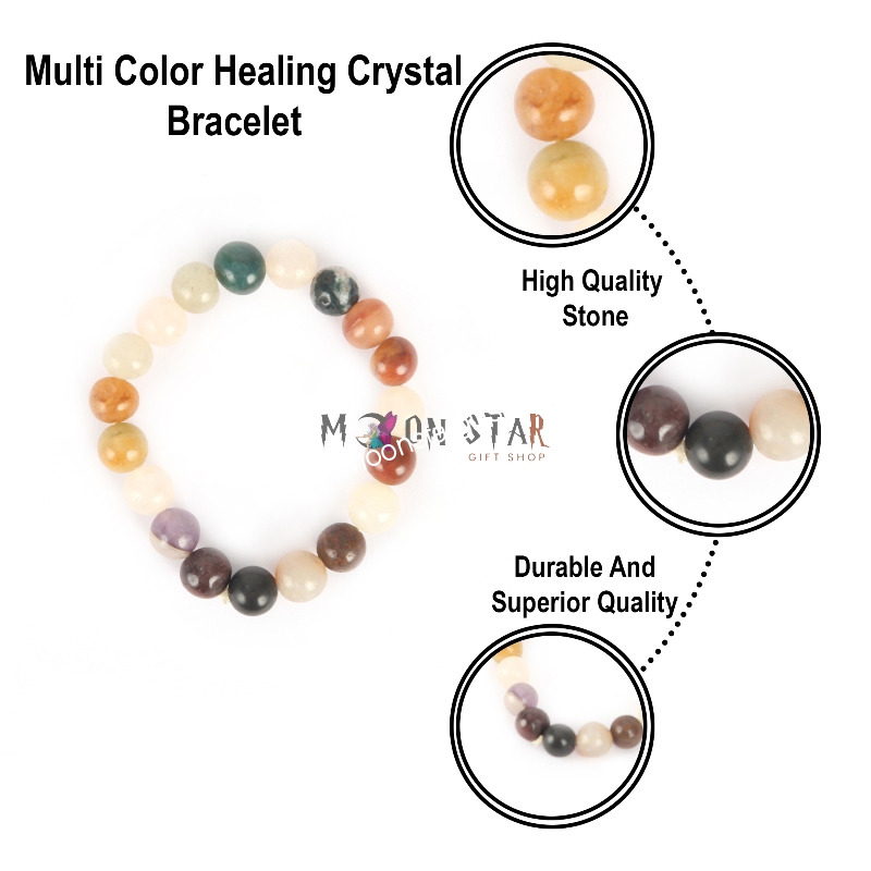 Multicolor Healing Diamond Cut Bracelet