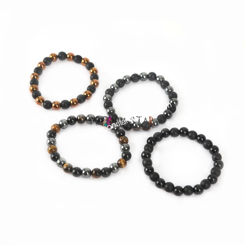 Tiger Eye Black Obsidian Hematite Bracelet